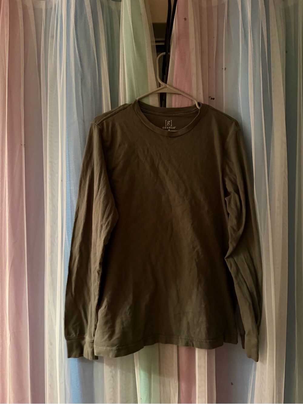George Olive Long Sleeve Crewneck Shirt